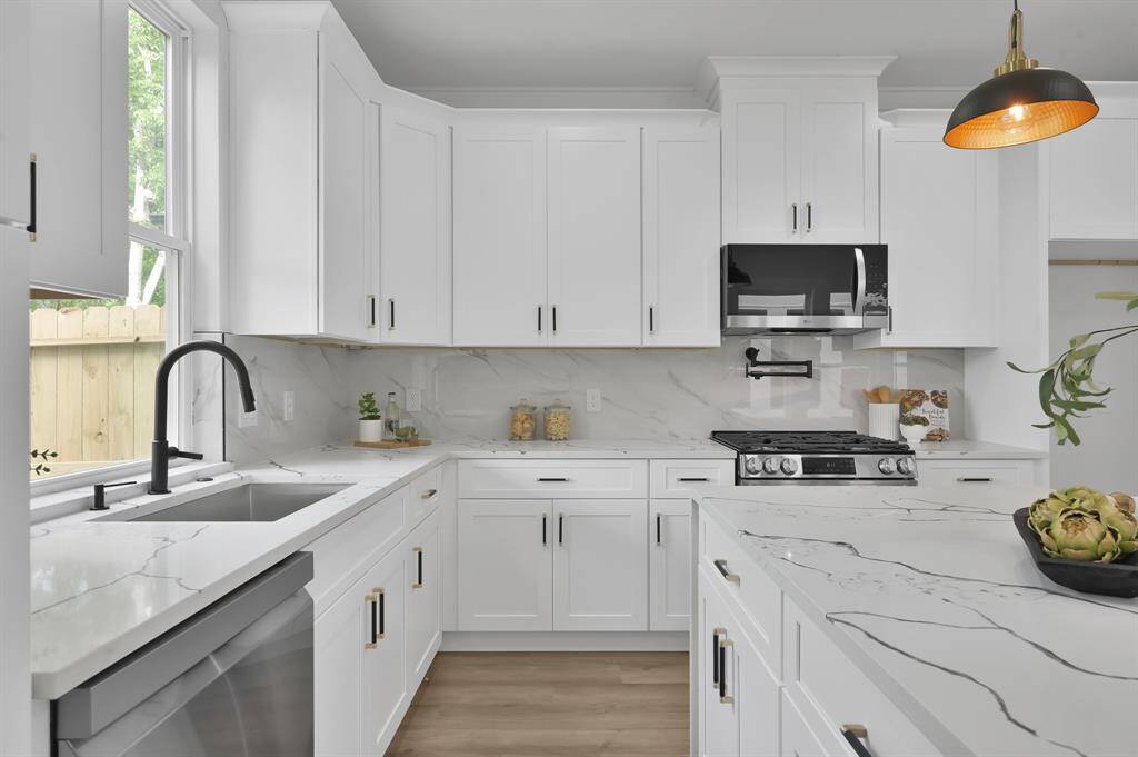 Inviting kitchen with stainless steel appliances
