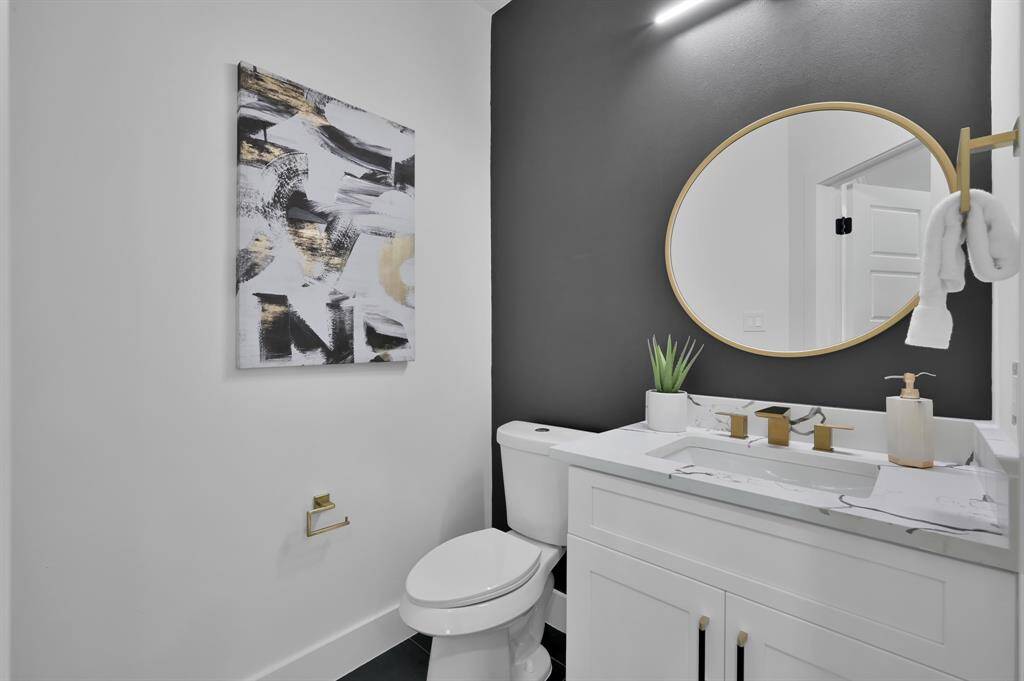 Half bath conveniently located on the first floor
