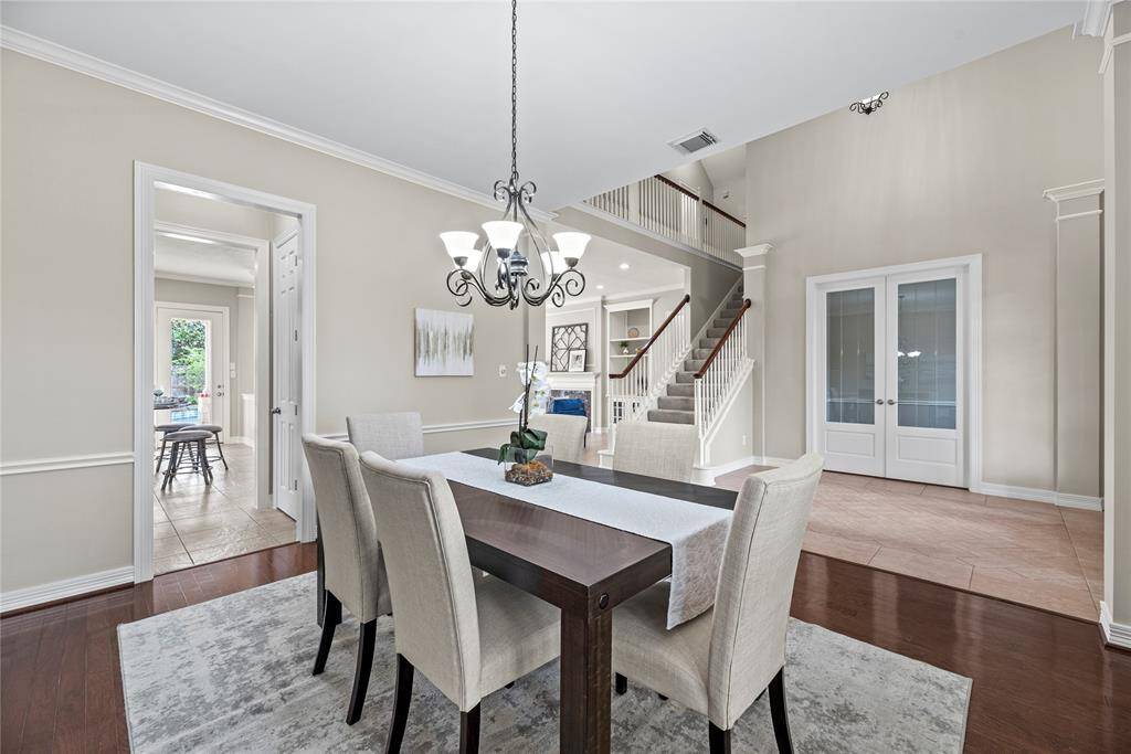 Celebrations of graduations, birthdays, and holidays are always welcomed occasions at the formal dining room table. Casual in design and formal in style, this space serves for memorable moments which are forever cherished.