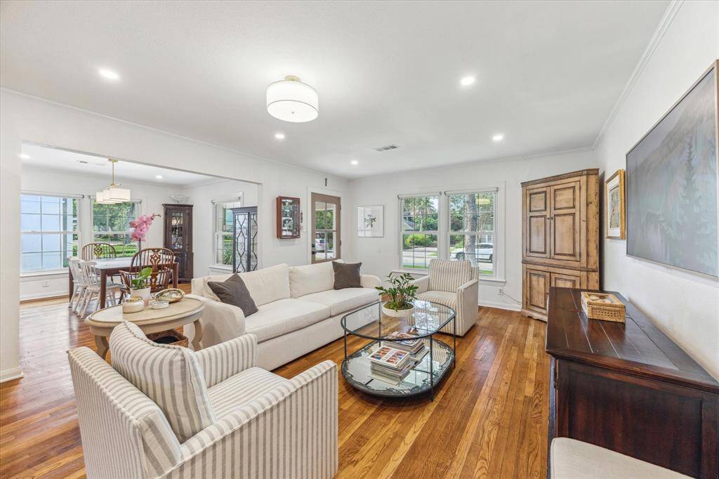 Original hardwood floors in the main areas with formal living and dining rooms.