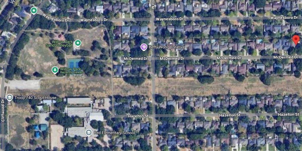 Neighborhood park at the end of the street.