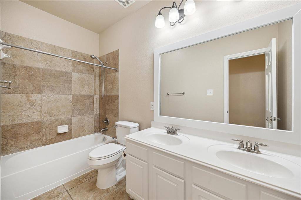 Second bathroom with double sinks
