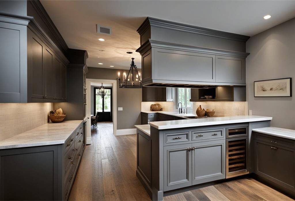 Digitally remodeled rendition ofthe possibilities for the kitchen andformal dining room.
