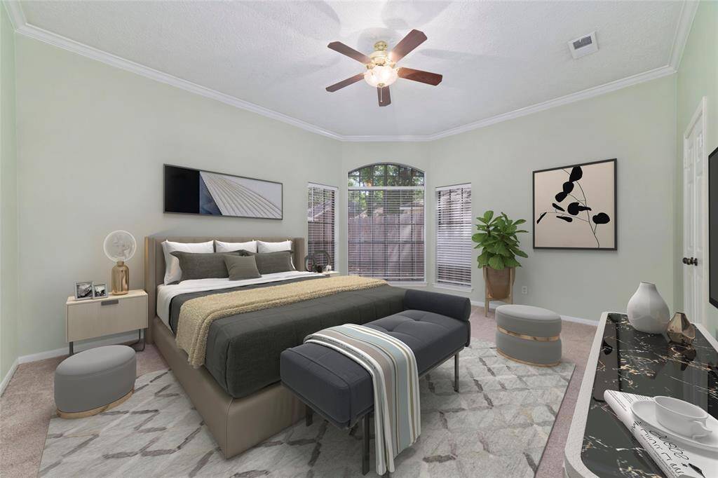 Primary bedroom, virtual staging