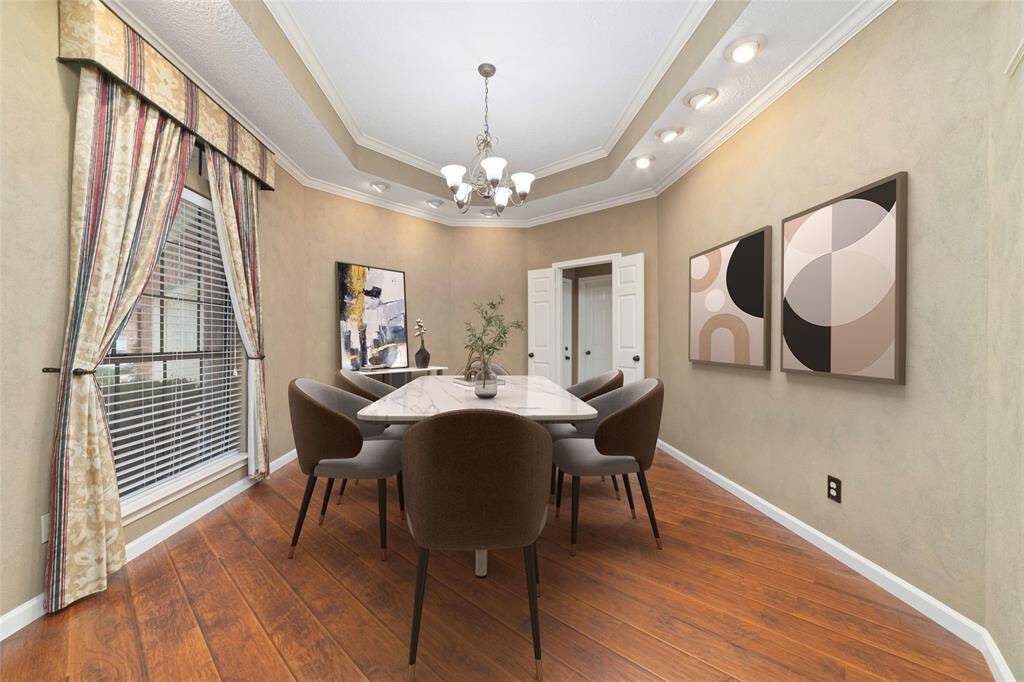dining room on the left, virtual staging