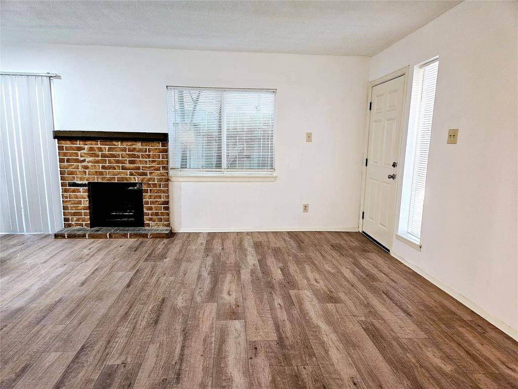 Accented fireplace in living room