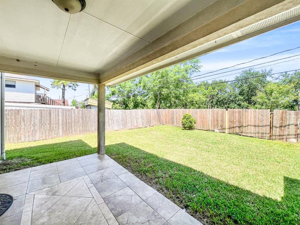 covered patio to shield from the heat