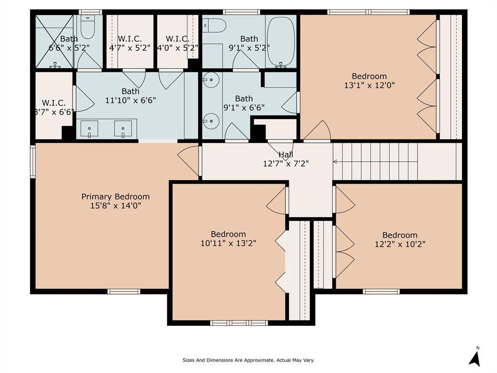 The 2nd story features the Primary with a luxurious en-suite bath and 3 walk-in closet! There are 3 additional spacious bedrooms w/ large closets and a 2-room central bath with double sinks. A central wood floor hallway provides access to all rooms, with wooden stairs leading to the main level.