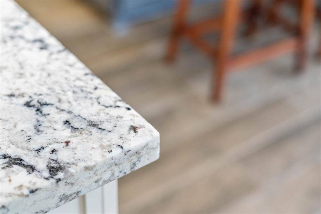 Granite countertops in kitchen