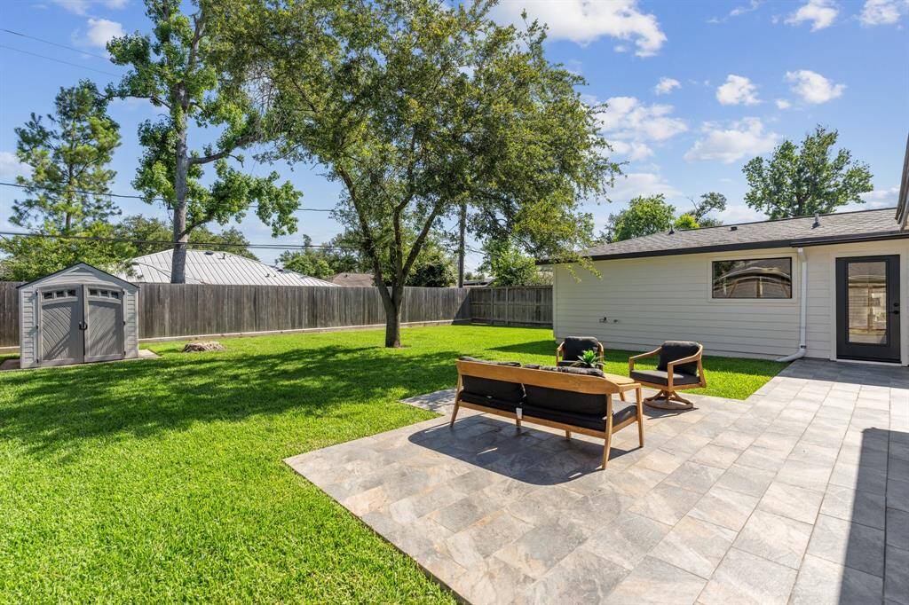 Extensive updates since 2022 include a 30-year composite roof, updated underslab sewer lines, PEX water supply lines, grounded copper wiring, a new electrical panel and service weatherhead, a fully replaced HVAC system including ductwork, and energy-efficient windows and doors.