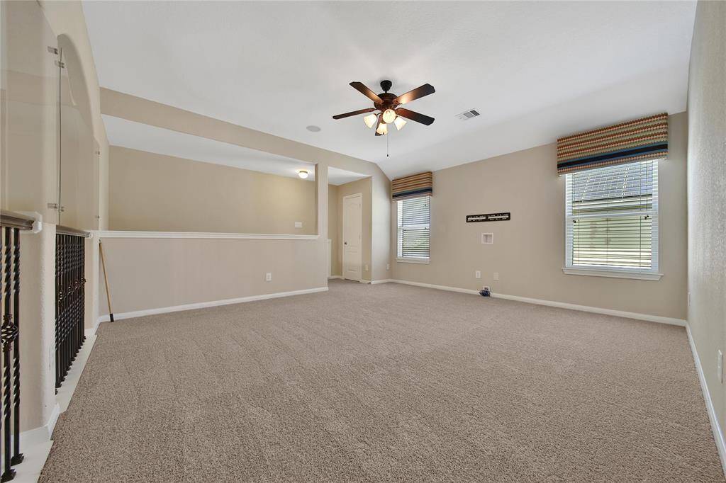 New and fresh carpet in the game room.