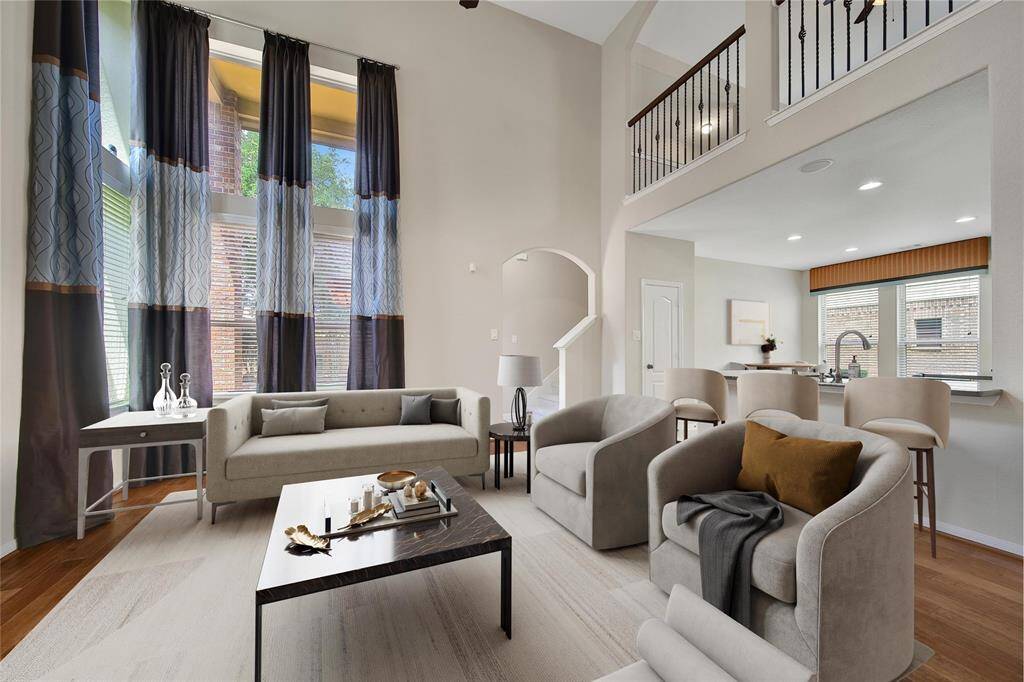View of the living room  with high ceiling