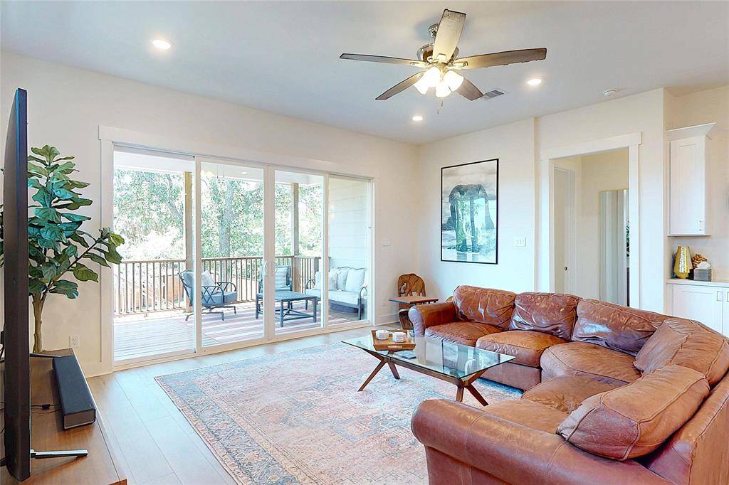 Living Area, with access to the covered back patio.