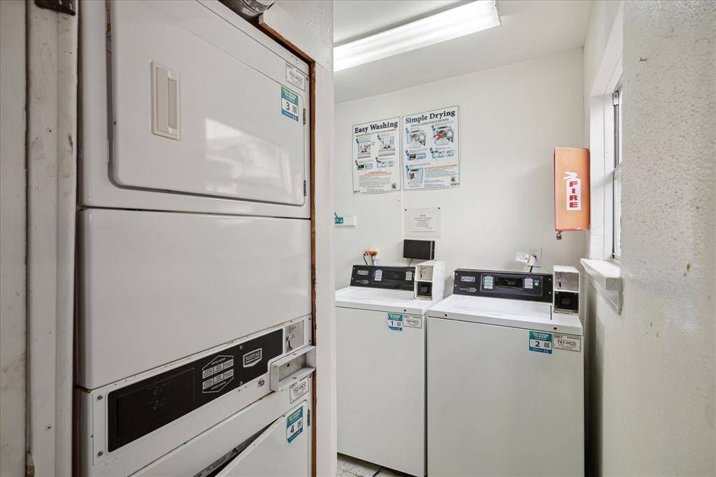 The community has several shared laundry rooms with both coin and app-operated machines.