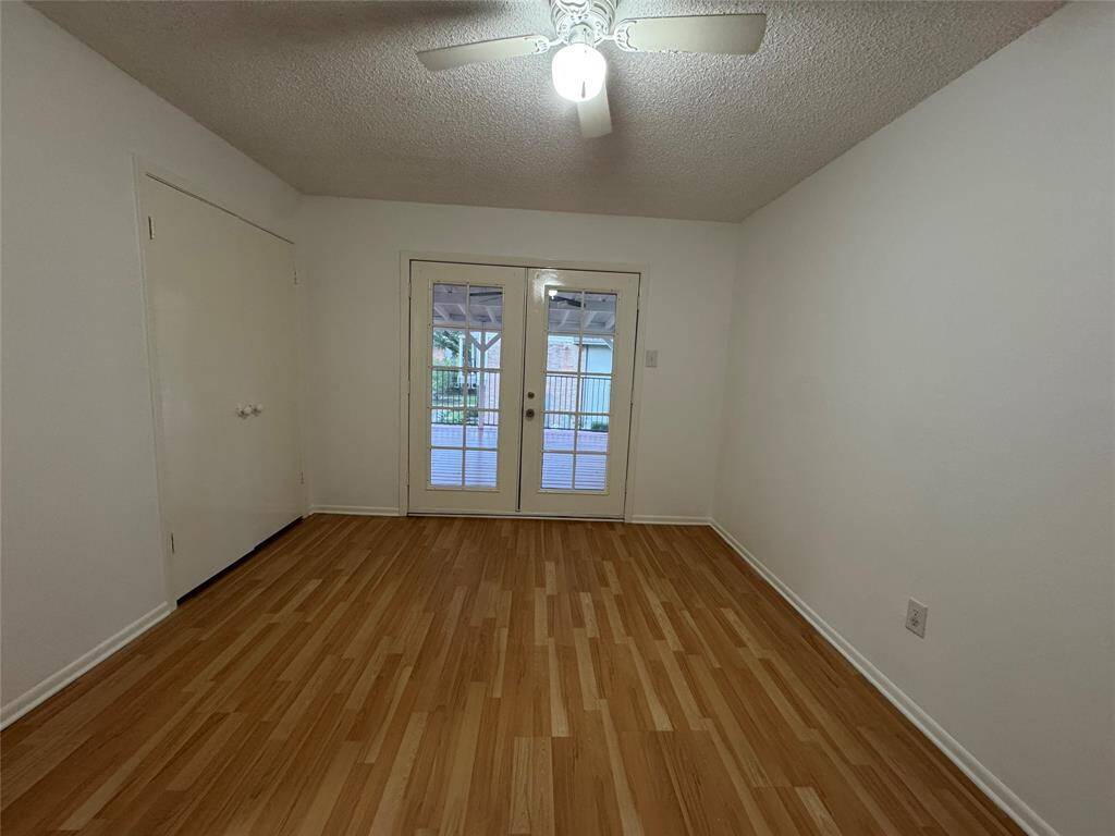 Upstairs bedrooms connect to the patio