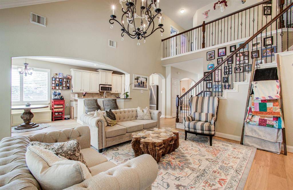 Family room is open to the kitchen and breakfast area for easy flow and gathering.