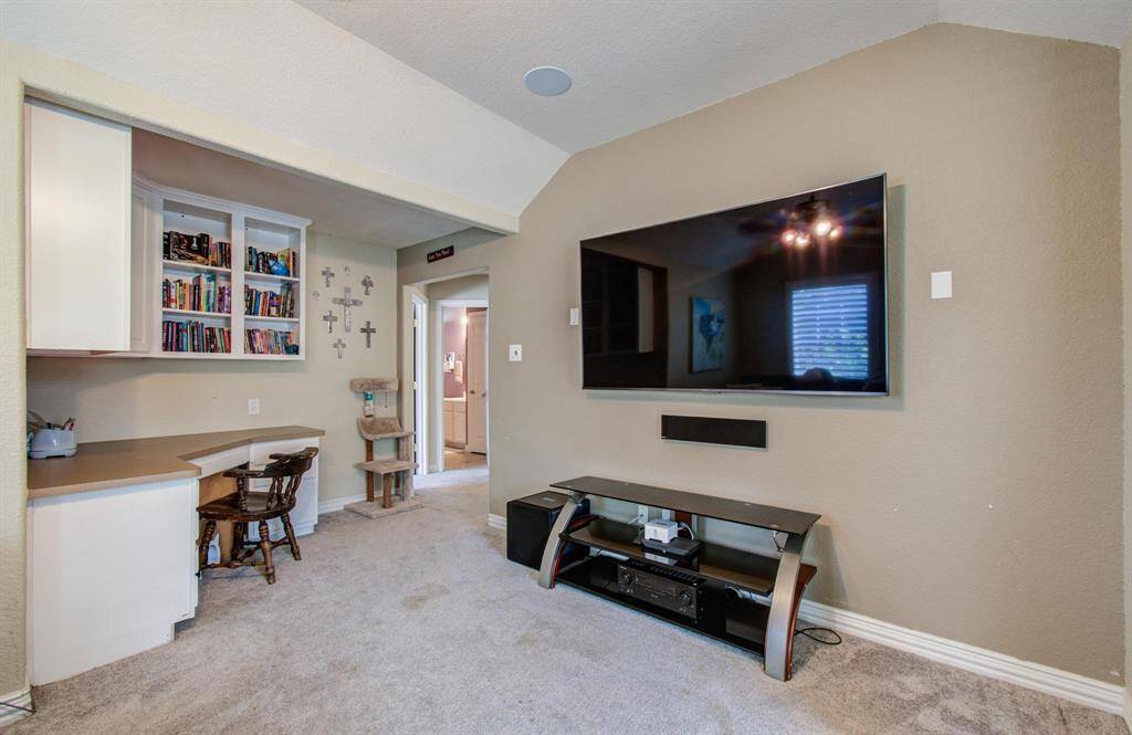 Extra workspace and built ins in the upstairs game room.
