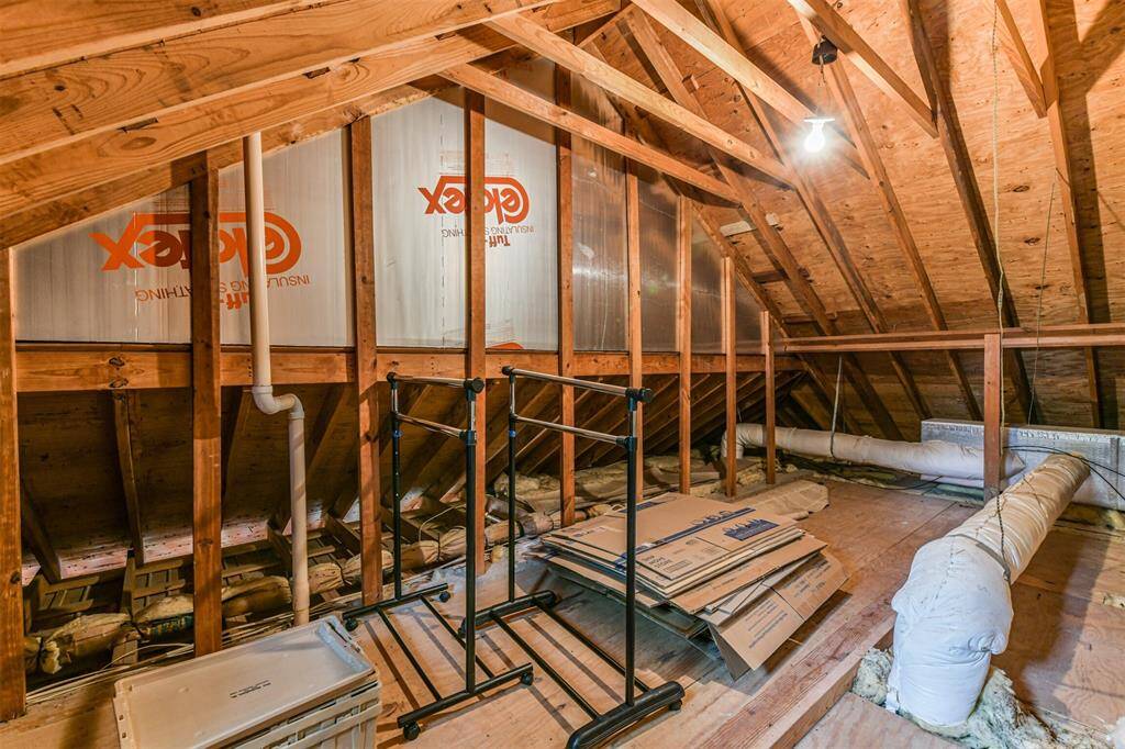 There are to entries to the attic both are floored making it convenient to store all your holiday decor!