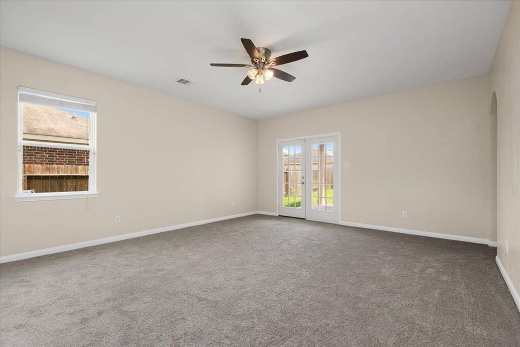 French doors off the living room that lead to a great covered patio.
