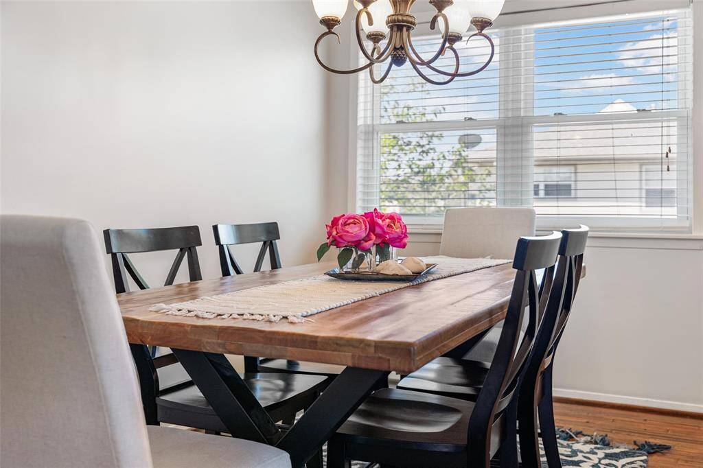 View of the dining area with natural lighting