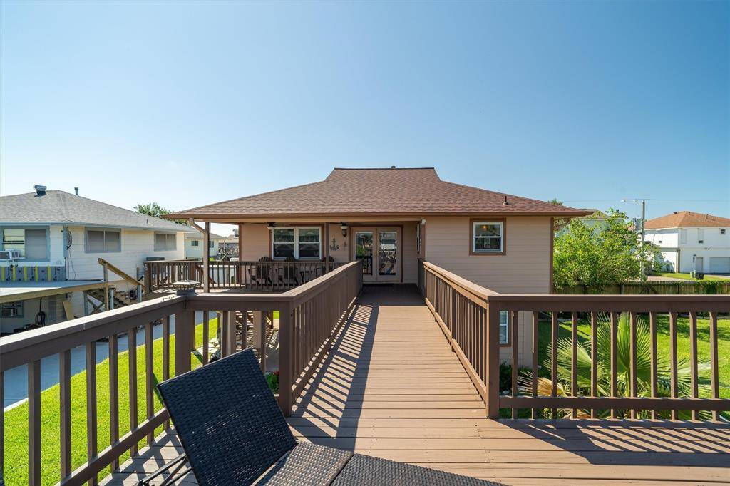 View of the home from the upper party deck