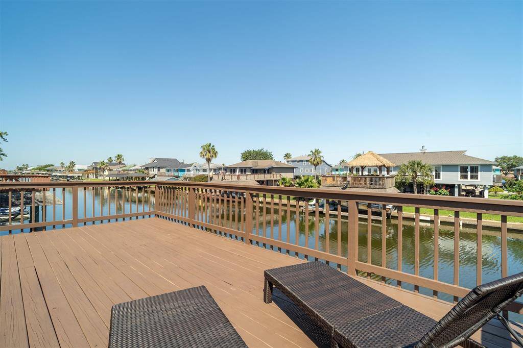 The upper party deck has a great view of the canal. This view is toward the later canal where the boating exit is