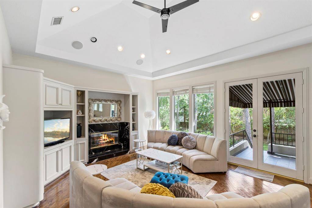 Family room located off the kitchen area.includes fireplace.