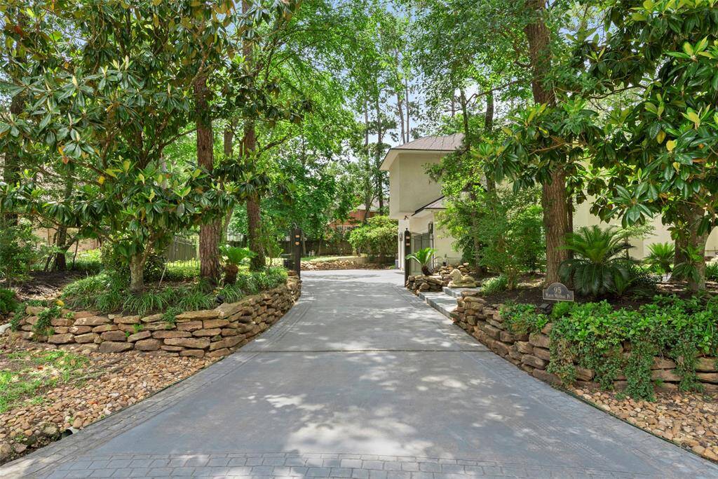 Extra wide and long gated driveway for company.