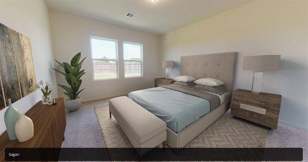 Staged master bed room