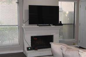 Living space with fireplace