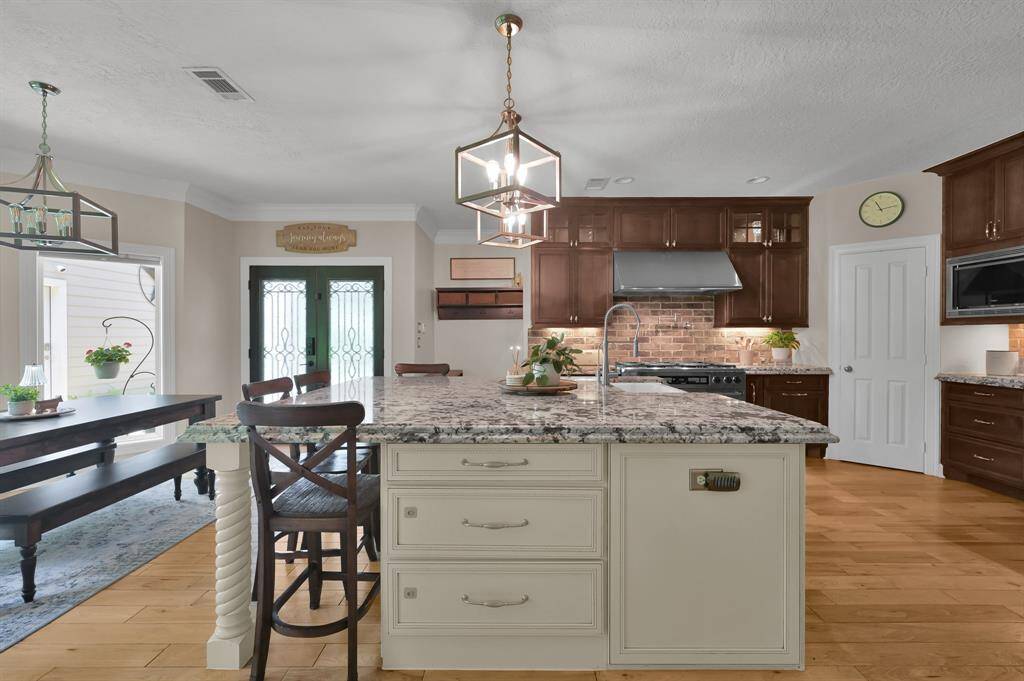 The large oversized working island is sure to impress