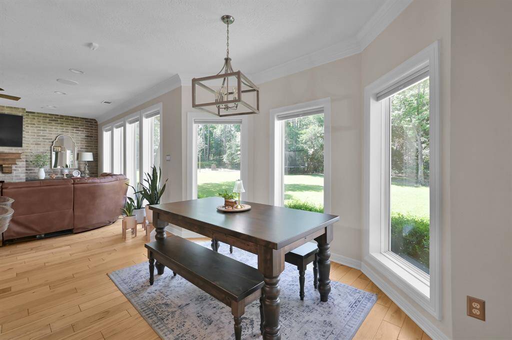 A spacious breakfast nook that can double as a dining room