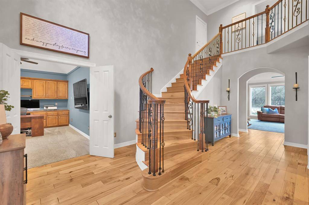 The study is located right as you enter the home next to the staircase