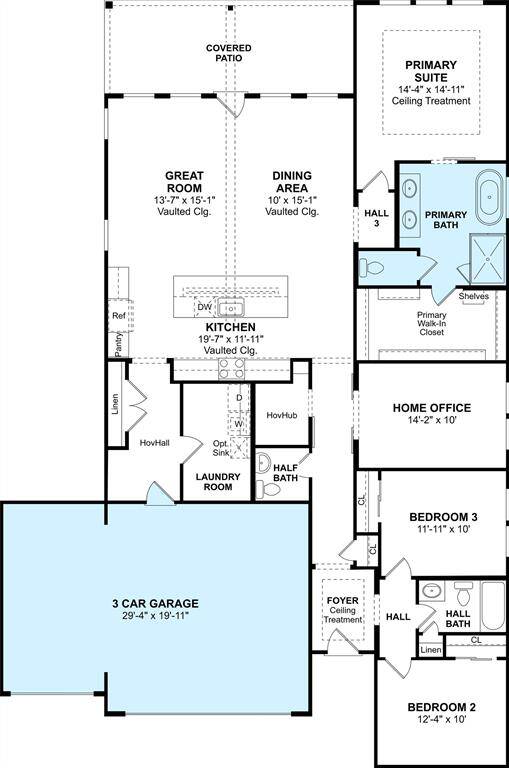 The Santa Rosa II floor plan by K. Hovnanian Homes. 1st Floor shown. *Prices, plans, dimensions, features, specifications, materials, and availability of homes or communities are subject to change without notice or obligation.