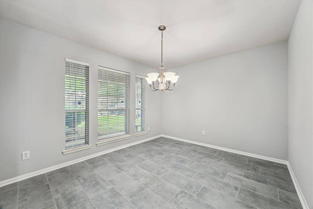 The formal dining room is located in the front of the house.