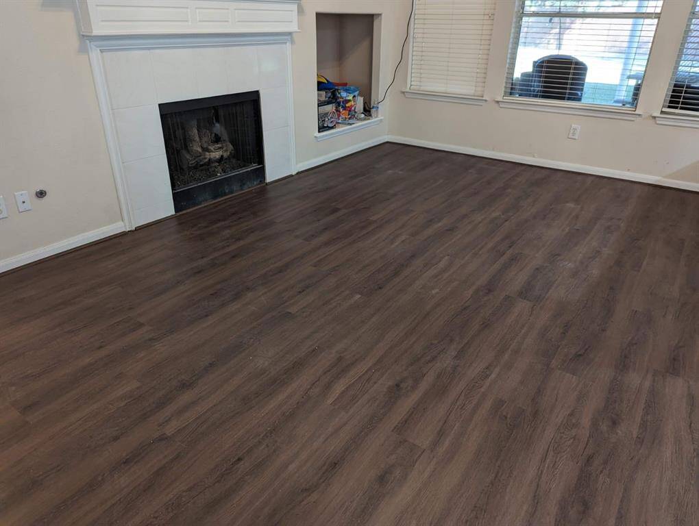 Living room with vinyl floors