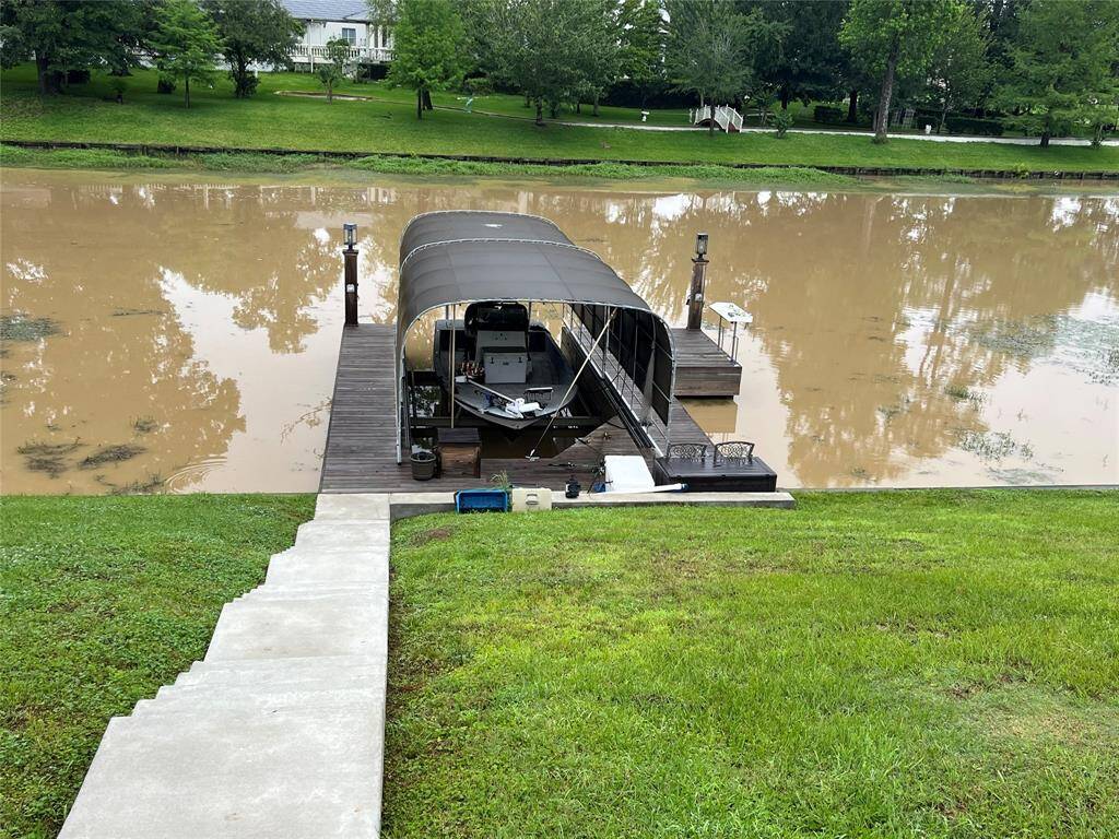 Boat dock is in great area of the lake with fishing pier