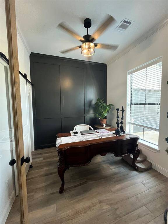 Study area down- has a closet accessible