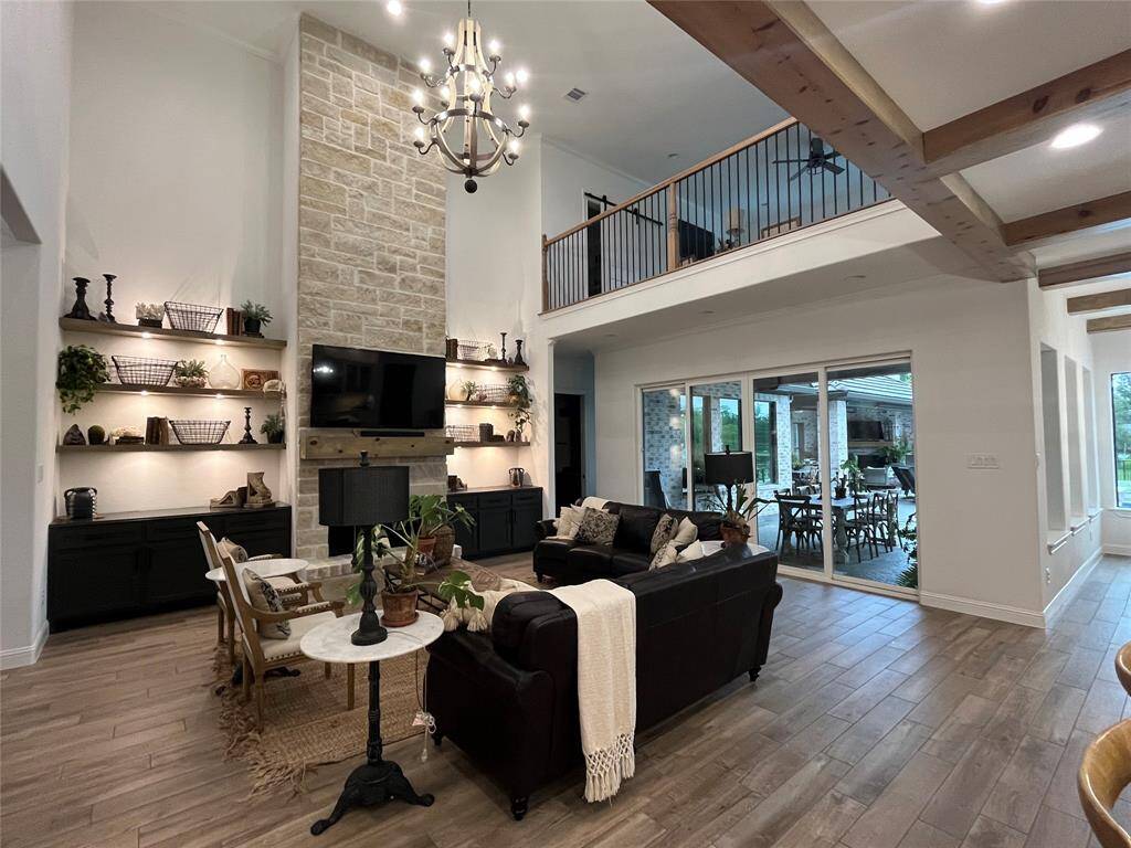 Gorgeous stone fireplace
