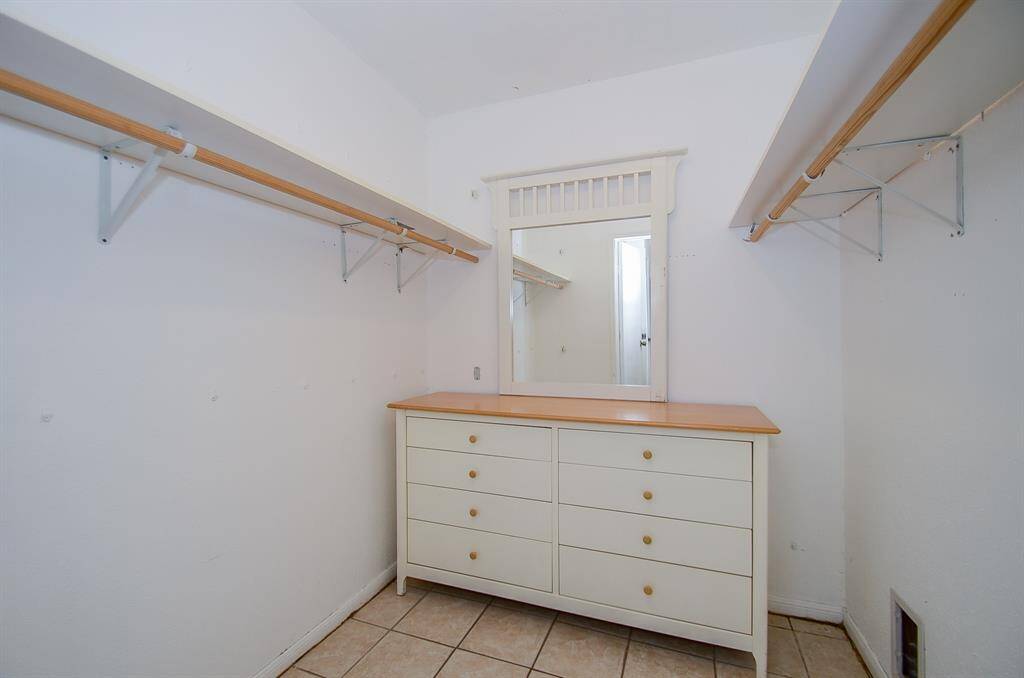 One of two closets in the master