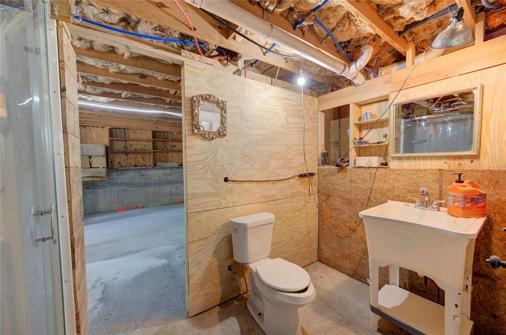 Full bath in garage with shower