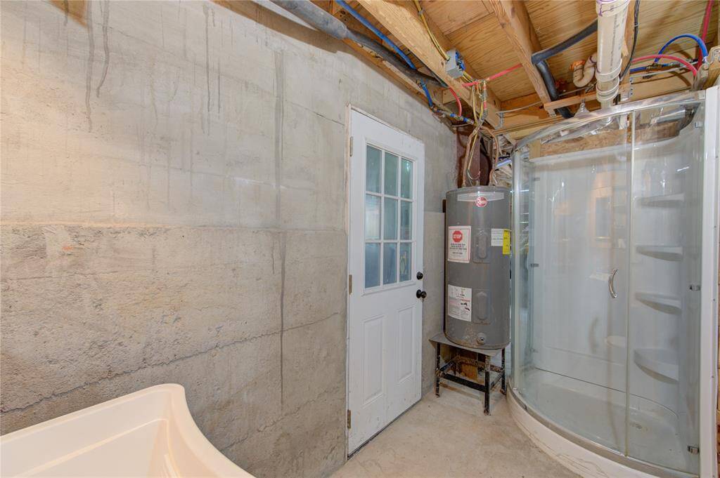 Shower stall in garage bathroom
