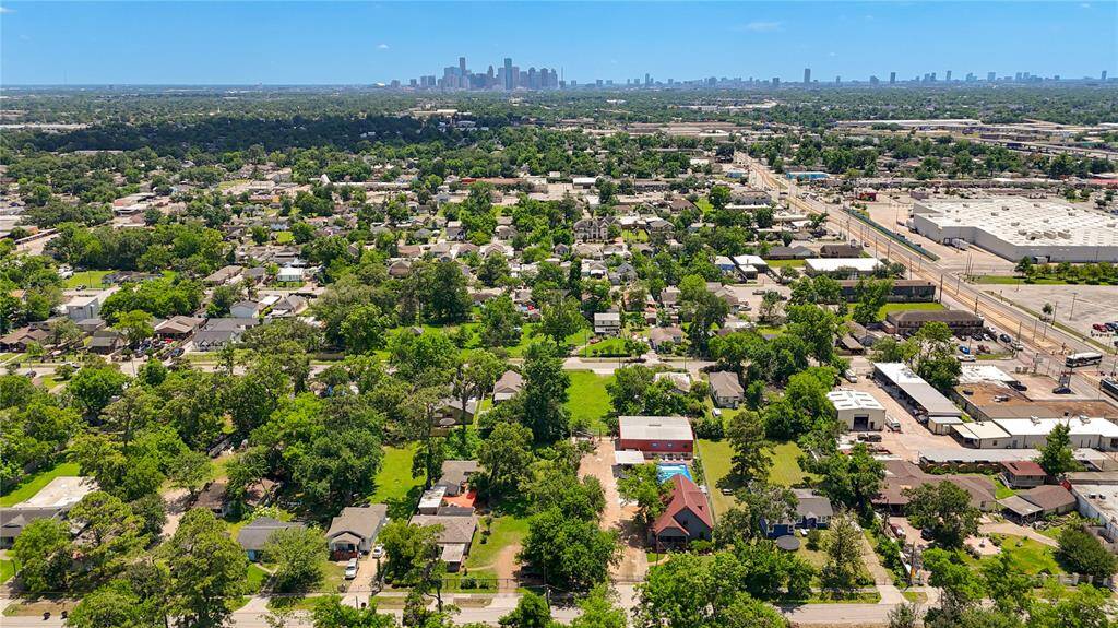 Aerial shot showing downtown Houston