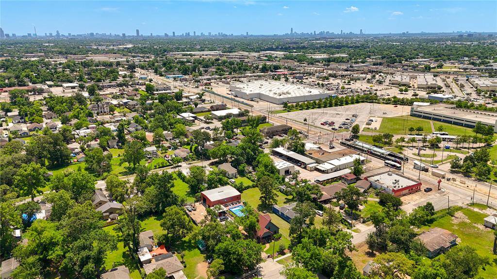 Aerial shot showing the property and the Northline Transit Center on Fulton. Walmart is 2 blocks down on right.