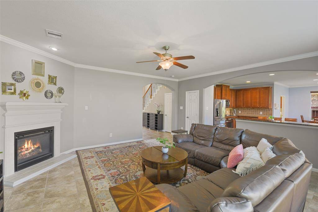Open family room off of the kitchen