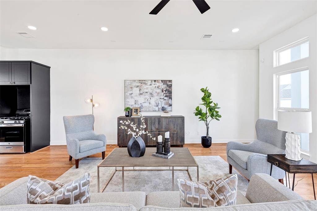 A closer view of the living room. (Model unit at 1234 E 23rd St. Design and finishes may vary)