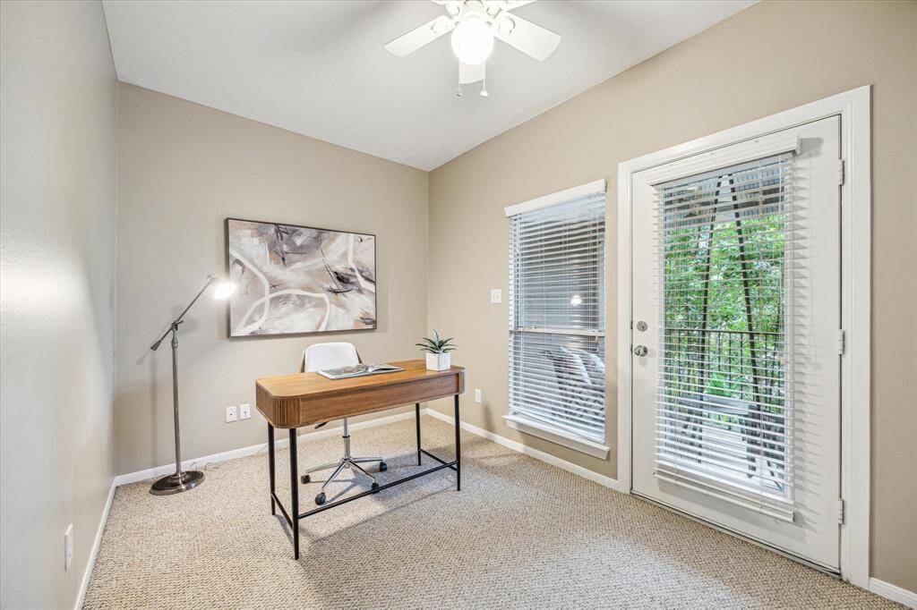 You’re going to love the morning commute, just across the hall! This private third-floor study offers built-in shelving, a spacious closet for storage, and access to a private balcony.