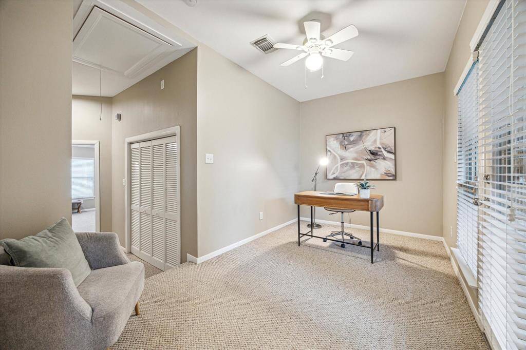 Take another peek at the third-floor study complete with a walk-in closet, built-in shelving, balcony access, and a nearby utility area. It’s a flexible space that adapts to your lifestyle, whether you’re working, creating, or just enjoying a quiet retreat.