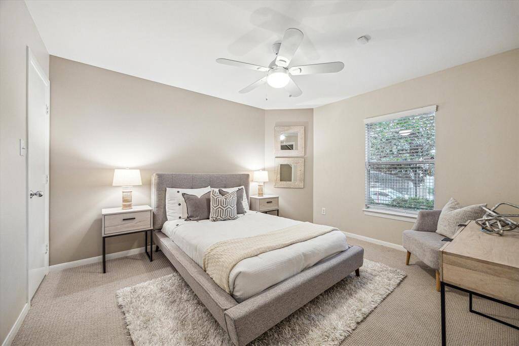 Guests will feel right at home in this comfortable first-floor suite featuring plush carpet, soothing neutral tones, and a spacious layout. A walk-in closet provides generous storage, and the private bathroom offers added comfort and convenience.