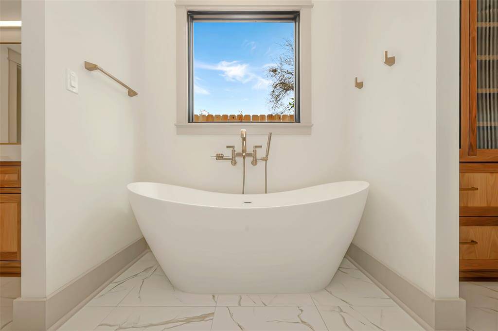 Nice soaking tub in the Primary Bath